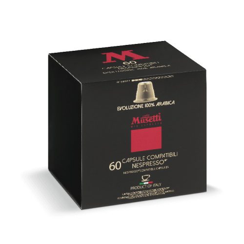Musetti Evoluzione 100% arabica kapszula/ Nespresso kompatibilis/ 60db/ díszdoboz