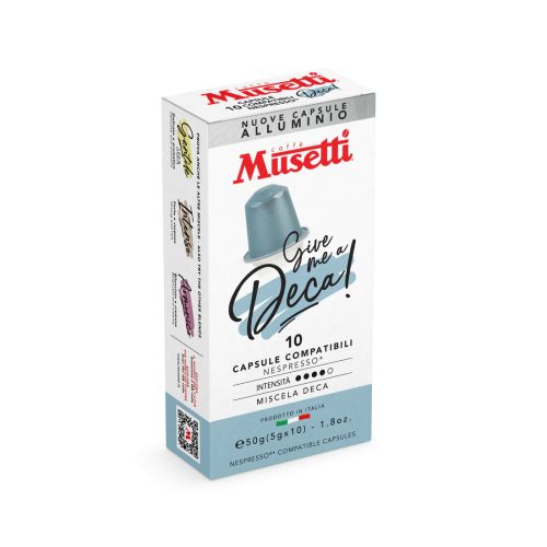 Musetti Deca prémium koffeinmentes Nespresso® kompatibilis kávékapszula (10 db)