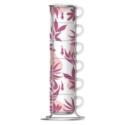   Bialetti PRIMAVERA Csésze szett állvánnyal 6db-os rózsaszín