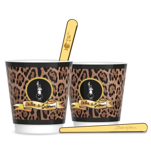 Bialetti Dolce&Gabbana Leopardo eszpresszócsésze-szett – 2 csésze és 2 keverőpálca