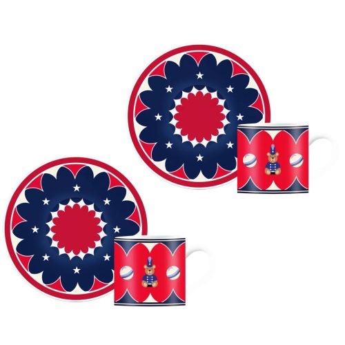 Bialetti Karácsonyi Maci - Csésze és csészealj szett 2db