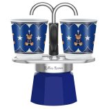 Bialetti Karácsonyi Maci - Mini Express kotyogós kávéfőző 2 személyes kék
