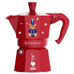   Bialetti karácsonyi Maci - Moka Express kotyogós kávéfőző 3 személyes piros