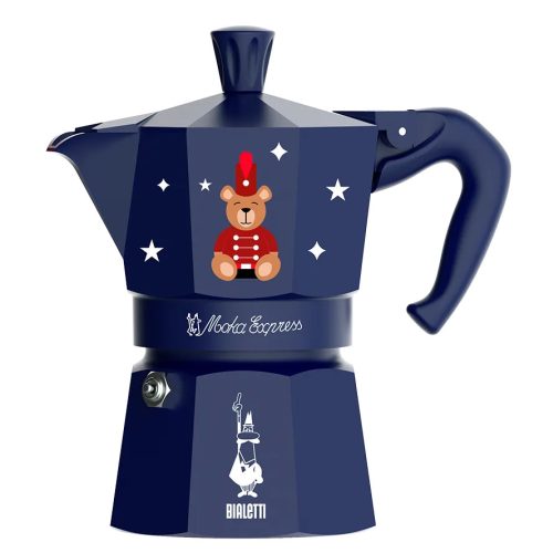 Bialetti karácsonyi Maci - Moka Express kotyogós kávéfőző 3személyes kék