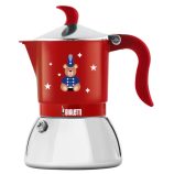 Bialetti Karácsonyi Maci - Fiammetta Induction kotyogós kávéfőző 2 személyes piros