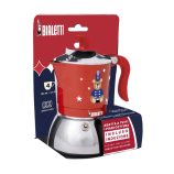 Bialetti Karácsonyi Maci - Fiammetta Induction kotyogós kávéfőző 4 személyes piros