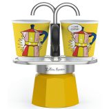 Bialetti Mini Express Lichtenstein 2 személyes kotyogós kávéfőző szett
