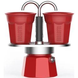   Bialetti Mini Express 2 személyes kotyogós kávéfőzős szett piros