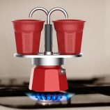 Bialetti Mini Express 2 személyes kotyogós kávéfőzős szett piros