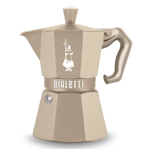 Bialetti Moka Exclusive Indukciós 3 személyes Homok színű kotyogós kávéfőző