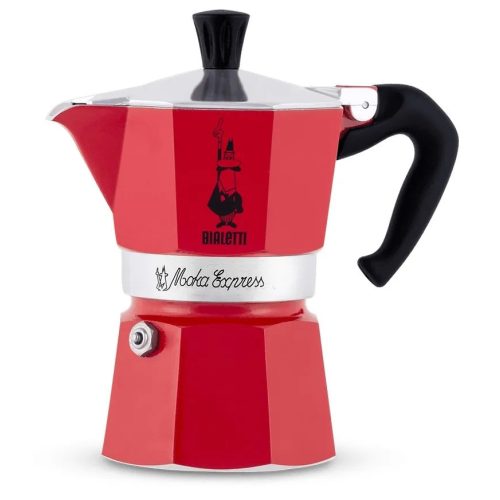 Bialetti Moka Express 3 személyes piros kotyogós kávéfőző