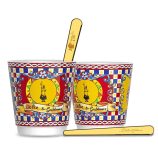 Bialetti Dolce&Gabbana Blue Mediterraneo 2db csésze+ 2db ezüst keverő pálca