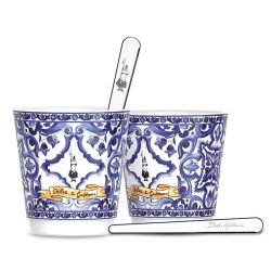   Bialetti Dolce&Gabbana Blue Mediterraneo 2db csésze+ 2db ezüst keverő pálca