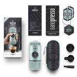 Wacaco Nanopresso hordozható kávéfőző őrölt kávéhoz, Jégkék + kemény védőtok